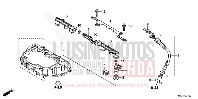 INJECTEUR von CBR1000RR "Fireblade" ROSS WHITE (NH196KA) von 2013